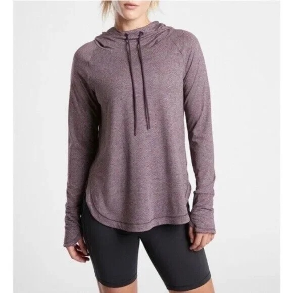 Athleta Lavender Heather Uptempo Hoodie Sweatshirt Athleisure Top Adult XS NWT